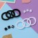 Hair Set "Sport" (6 rubber bands, 6 crabs) black and white