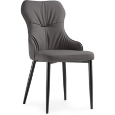 Stool on a metal frame Neli Metal/Eco -leather, Black/Gray 48x61x90 cm