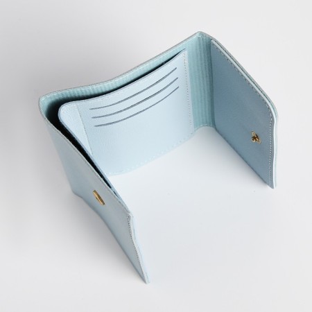 Women's wallet on the button, blue color-3