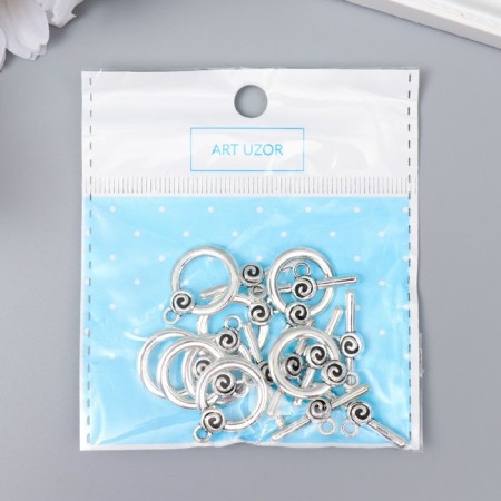 Decor Metal for the creativity of locks "Spiral" silver 2624M025 2.2x1.7 cm-3