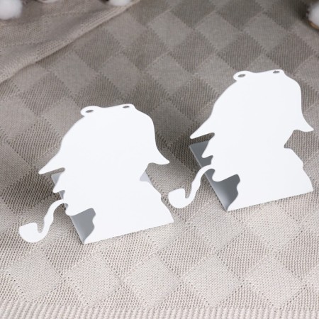 Holder-stand for books "Detective" set 2pcs, 15x10x10cm, white-3