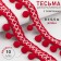 Decorative braid with pompons, 15 mm, 8 ± 0.5 m, red color
