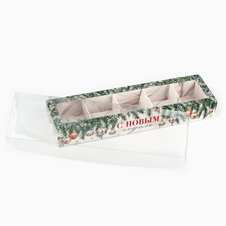 Box for 5 sweets with cells “Happy New Year!”, 6 x 23 x 3 cm, New Year-4
