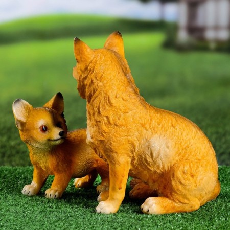 Set of garden figures "Fox with fox" 21x30x20cm-2