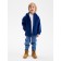 Demisason windbreaker for Minaku boys from SoftShell on fleece, waterproof, dark blue, height 110 cm