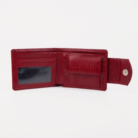 Women's wallet on magnet, red color-2