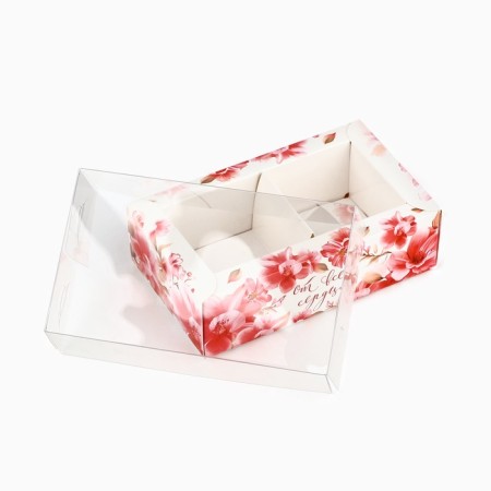 Box for 2 sweets with cells "from the heart", 10 x 6 x 3 cm-4
