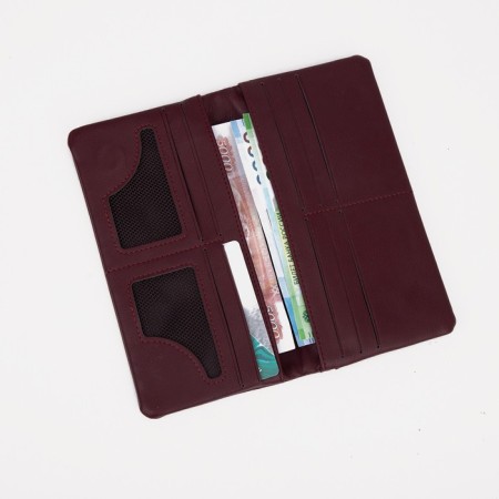 Women's wallet on magnets, burgundy color-3