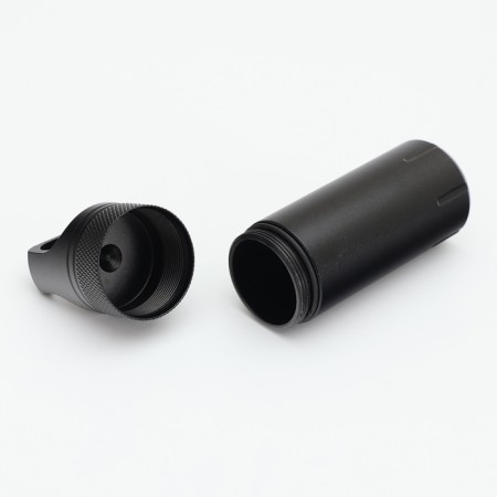 Waterproof keychain-container for small things, black, 11 cm-2