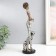 Polystone souvenir "African with a jug, with panther" silver 29.5x8x8.5 cm