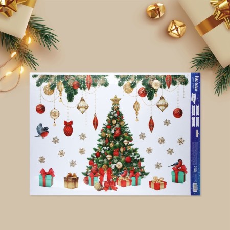 Stick for windows "New Year's spruce", 50 x 70 cm, New Year-1