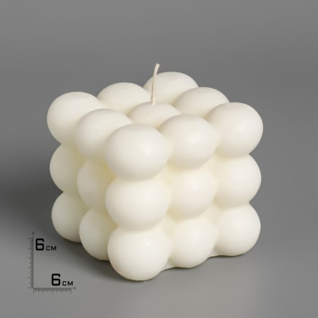 Figure candle "Babble Cube", 6 cm, white-1