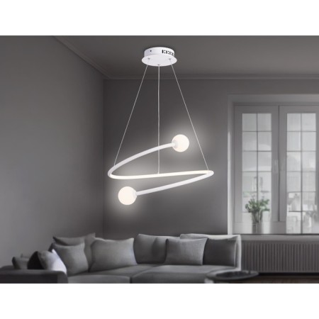 LED LED suspension with Ambrella Light, Linetech, FL66291, LED, 39 W, 2925LUM, 3000-6400K, white matte color.-8