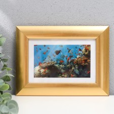 Photo frame plastic 10x15 cm 742 Gold (plastic screen)