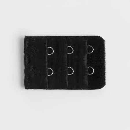 Furfish-extensor for the bra, 3 rows 2 hooks, 3.2 × 5 cm, black color-1