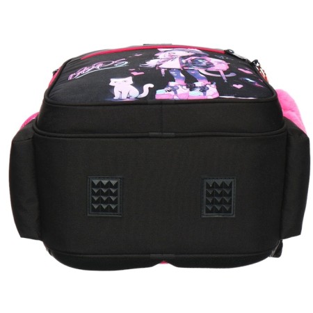 School backpack, 40 x 33 x 19 cm, ergonomic back, Stavia "anime", black/purple-6