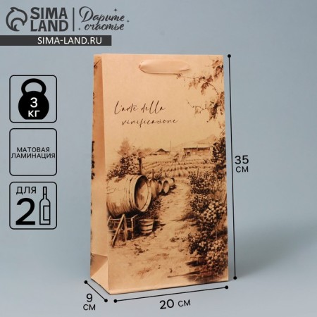 Gift package for two bottles, packaging, Winery, 35 x 20 x 9 cm