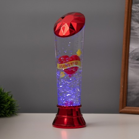 Lava LABE "Heart" LED 3HAAA, USB red 6.5x6.5x23.7cm-1