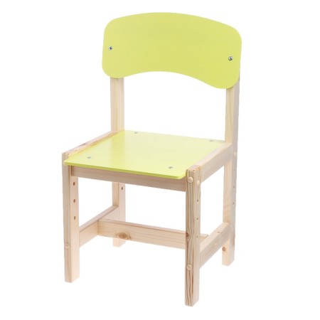 Wooden chair, children's, adjustable, yellow color
