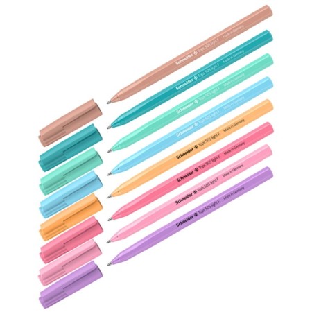 Ballic handle Schneider Tops 505 F, node 0.8 mm, blue ink, case pastel mix-1