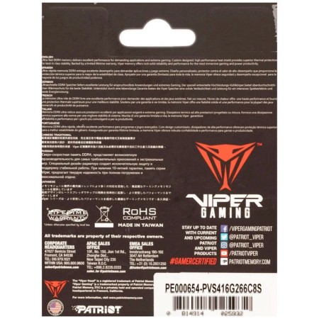 RAM Patriot Memory So-Dimm DDR4 16GB 2666MHz Viper Steel (PVS416G266C8S)-3
