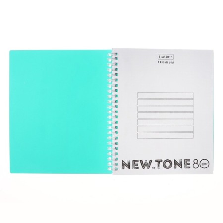 A notebook of 80 sheets in a cage on the crest of Newtone Pastel "Mint", a plastic cover, an offset block 80g/m2-1