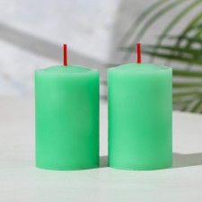 Set of candles-stolbiks 2 pcs, 4x6 cm, sandalwood