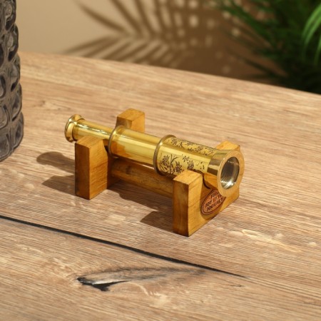 Souvenir "Telescope" with a stand, 17 cm, (lens diameter 3.8 cm), brass