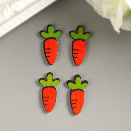 Decor for creativity wood "carrot" set 20 pcs 1.8x1 cm