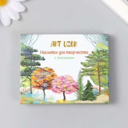 Stickers for creativity "Trees" embossing gold set 48 pcs 9x7x0.8 cm-5