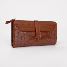 Women's wallet on the button, redhead color