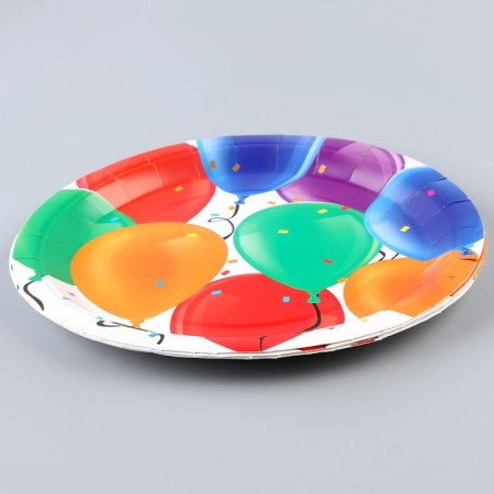 Paper "Balls" plate, in a set of 6 pcs., 23 cm-1