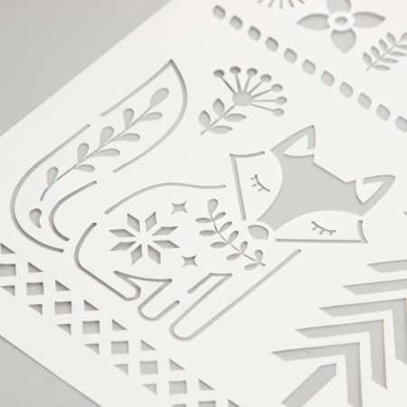 Plastic stencil "Fox" 16x22 cm-2