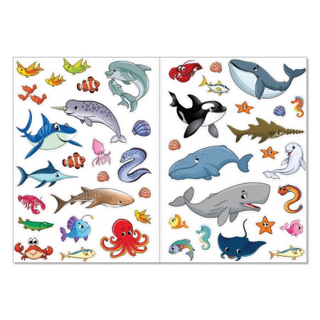 Stickers reusable "sea animals", A4 format-2