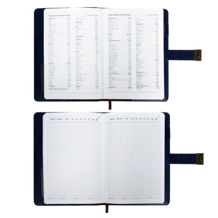 Diary of a low -up A5, 100 sheets in a cage, with a strap, leatherette cover (with a code lock) mix-15