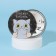 Mirror "bun", d = 7 cm, black color