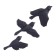 Decoration wall -mounted, gypsum panel "birds" 3 pcs, black, matte