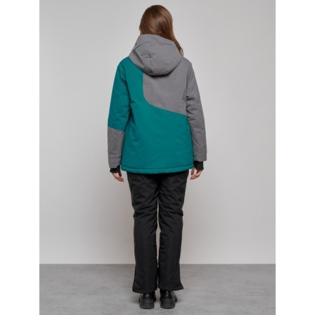 Ski jacket women's winter, size 58, dark green color-11