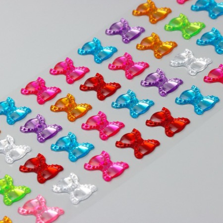 Stick plastic rhinestones "Cute bows" 10,5x32 cm-2