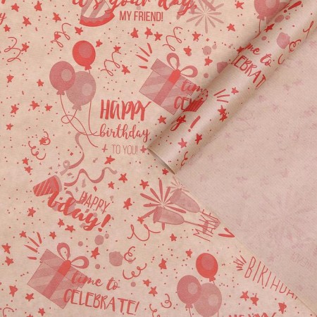 Paper Packing Craft "Happy Red", 0.6 x 10 m-2
