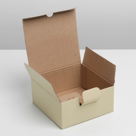 Gift folding box, packaging, "beige", 15 x 15 x 7 cm-6