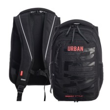 Youth backpack, 42 ​​x 31 x 22 cm, Grizzly 338, ergonomic back, laptop department, black/blue RU-338-3_1