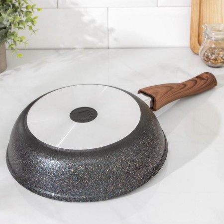Granit Ultra Blue, D = 24 cm, removable handle, glass cover, anti -stick coating, blue color-4