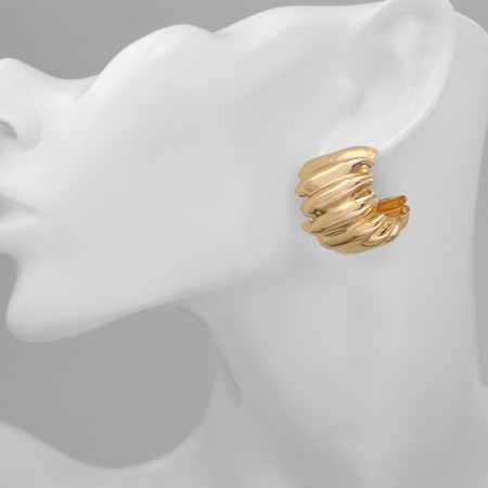 Earrings Metal "Abstraction" wing, color gold-3