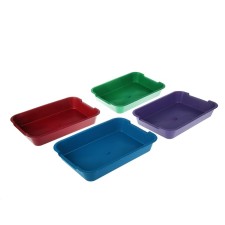 The toilet is medium, without a mesh 36 x 26 x 6.5 cm, a mix of flowers