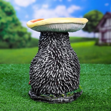Garden Figure-Hedgehog "Gray Hedgehog under the Mushroom" good souvenirs from polystone, 23 cm, average-2
