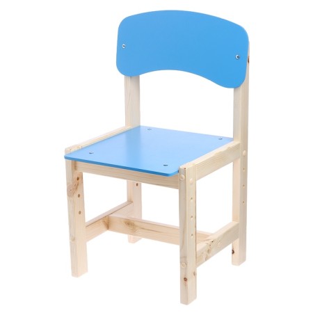 Wooden stool, children's, adjustable, blue color