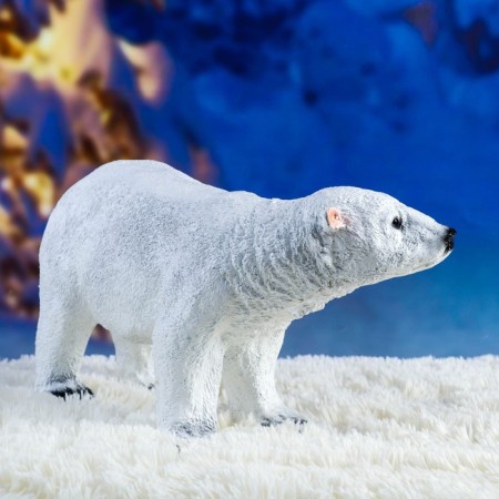New Year's figure "Bear" white silver, 25x45cm-1