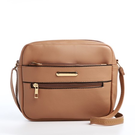 Cross-Bodi Bag on a zipper, beige color