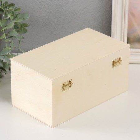 Casket Wood for painting with a drawer "rectangular" lock hook 20.5x11.5x10 cm-3